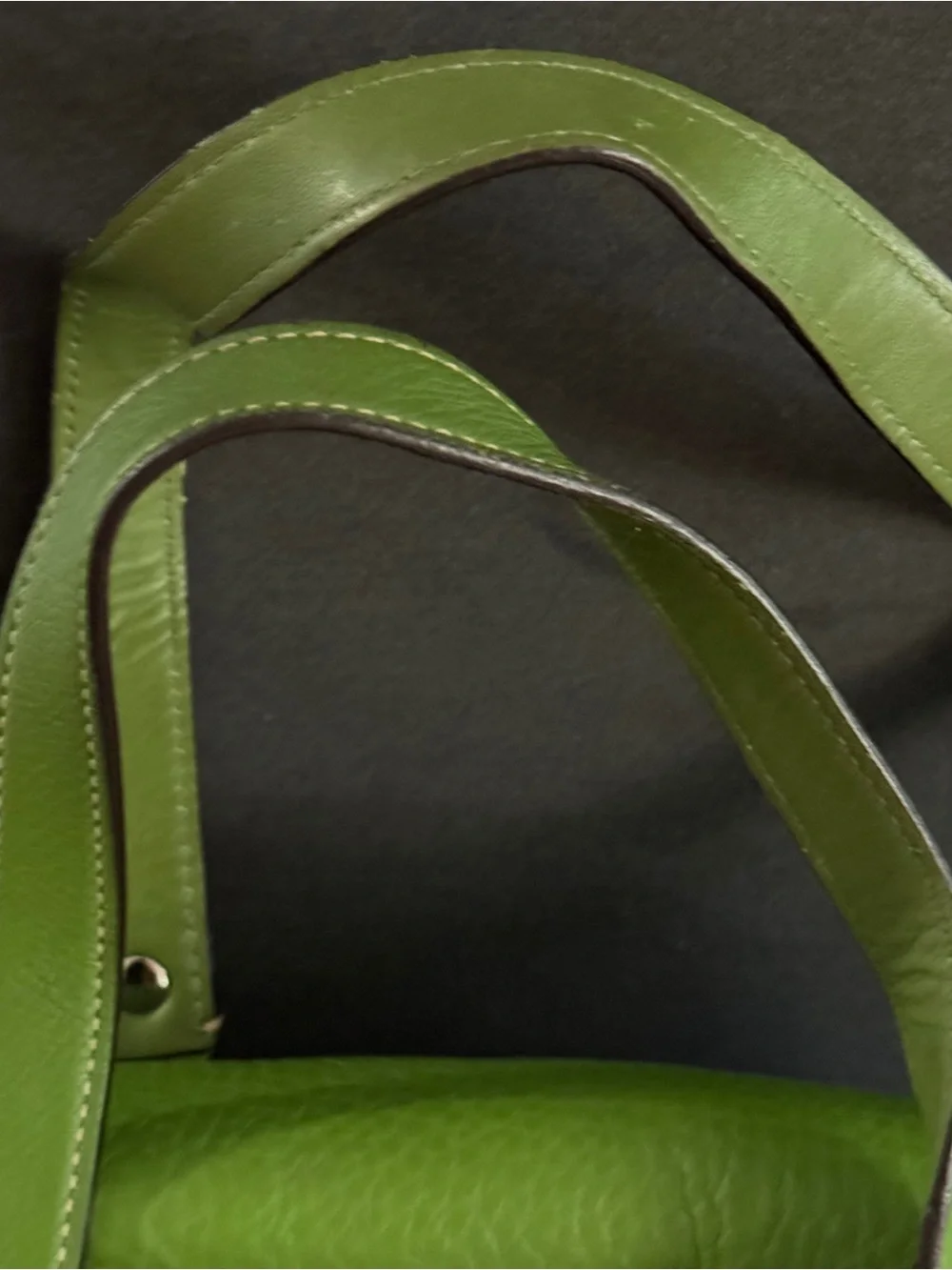 Coach Vintage Green Pebbled Leather Satchel Turnlock Handbag Y2K